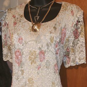 Beautiful long lace floral maxi dress